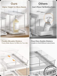2-Pack 2-Tier Sliding Under Sink Organizer for Kitchen & Bathroom – Transparent - Image 5