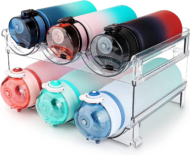 2-Pack Stackable Water Bottle Organizer Rack for Kitchen Cabinet - Image 4