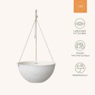 13-Inch Large Hanging Planters for Outdoor Plants – Set of 2 Speckled White Hanging Flower Pots - Image 4