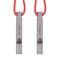 Outdoor Ultralight Titanium Emergency Whistle with Cord Outdoor Survival Camping Hiking Exploring - Image 6