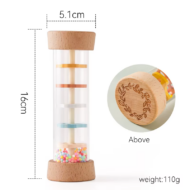 Montessori Rainbow Rain Stick Rattle – Colorful Hourglass Sensory and Musical Educational Toy for Babies and Kids - Image 7