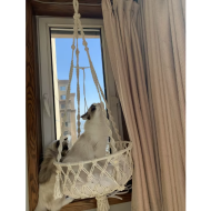 Pet Cat Hammock Swing Bed Bohemian Handwoven Tapestry Cotton Macrame for Home Bedroom Decoration Wall Hanging without Mat - Image 5