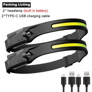 1/2/3PCS LED Induction Headlamp Camping Search Light USB Rechargeable Headlight Led Head Torch Work Light with Built-In Battery - Image 11