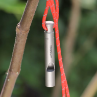 Outdoor Ultralight Titanium Emergency Whistle with Cord Outdoor Survival Camping Hiking Exploring - Image 2