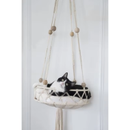 Pet Cat Hammock Swing Bed Bohemian Handwoven Tapestry Cotton Macrame for Home Bedroom Decoration Wall Hanging without Mat - Image 4
