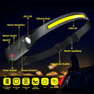 1/2/3PCS LED Induction Headlamp Camping Search Light USB Rechargeable Headlight Led Head Torch Work Light with Built-In Battery - Image 5