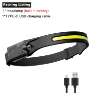 1/2/3PCS LED Induction Headlamp Camping Search Light USB Rechargeable Headlight Led Head Torch Work Light with Built-In Battery - Image 13