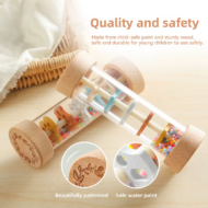 Montessori Rainbow Rain Stick Rattle – Colorful Hourglass Sensory and Musical Educational Toy for Babies and Kids - Image 3