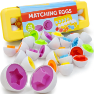 6/12PCS Montessori Smart Eggs in Cup Education Early Learning Geometric Shape Math Alphabet Puzzle Sorter Game Baby Toy Children - Image 2