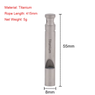 Outdoor Ultralight Titanium Emergency Whistle with Cord Outdoor Survival Camping Hiking Exploring - Image 4
